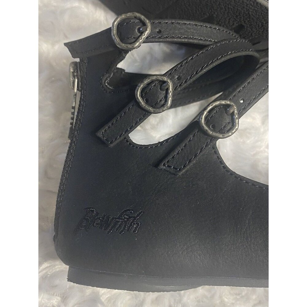 Blowfish Size 4 Gladiator Style Black Flat Shoes Girls - Picture 4 of 8